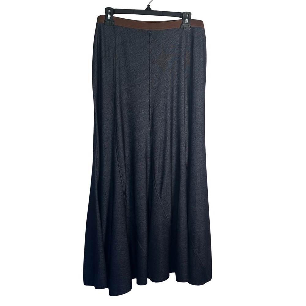 Metro Wear Denim Look Jersey Maxi Skirt Plus Size 2X Boho Cottage Lagenlook